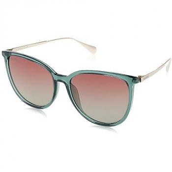 Max & Co Irregular Shape Sunglasses with Smoky Lens, Shiny Fuchsia, Size 57 MM