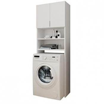 Mueble de baño colocado Dover 114, Aglomerado laminado Blanco, 2 puertas, 183 x 64 x 30 cm