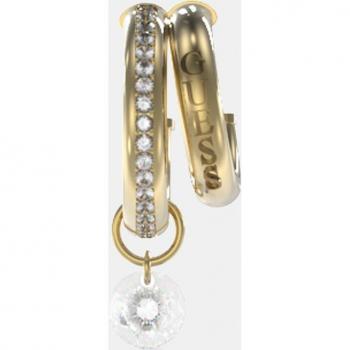 Pendiente Earcuff Individual de Acero y Cristales Guess