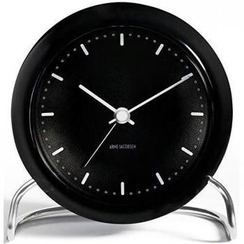 Arne Jacobsen Reloj de Mesa, Negro, 7,5 x 15,5 x 16,5