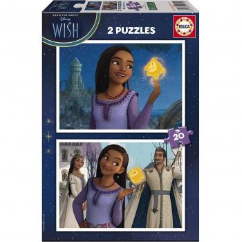 Puzzle Educa Borrás Wish Disney, 2 Paquetes de 20 Piezas