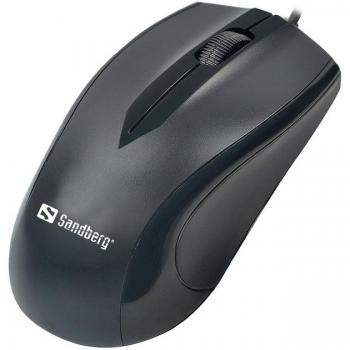 Ratón USB-C Sandberg (Con cable, color negro)