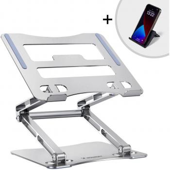 Soporte de Laptop de Alumínio Wozinsky WRS-CPY75DSS + Soporte para Smartphone Gratis - Plata