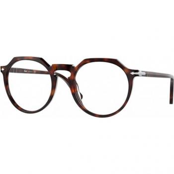 Persol PO3281V col. 24 Unisex Panthos Havana Eyewear, Tortoiseshell Frame, Size 48, Blue Light Block Available