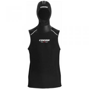 Cressi Chaleco Logo 5 Mm Negro Hombre Adulto, Cressi Rashguard Sin Mangas Logo 5 Mm, Cressi Base Layer Man 2.5mm - Traje Interior de Buceo en Neopreno
