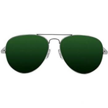 Ocean Sunglasses Banila Aviator - Gafas de Sol metálicas - Montura : Plateada - Lentes : Verdes