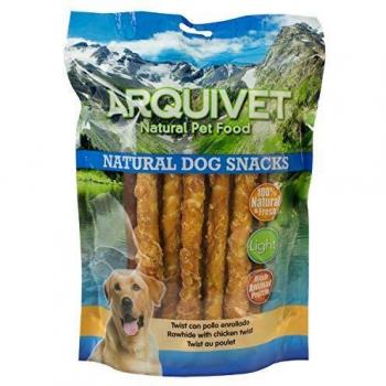 ARQUIVET Twist con Pollo Enrollado 24 cm 1kg - Snacks 100% Naturales para Perros - Chuches, premios, golosinas, chucherías, recompensas caninas - Producto Light, bajo en Grasas