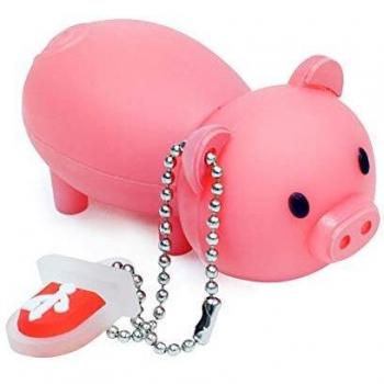 LEIZHAN Memoria USB 32GB,Pendrive USB 2.0 Flash Drive Impermeable Silicona Cerdo Regalo para Niños,Estudiantes