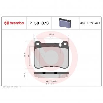 Juego de pastillas de freno BREMBO Xtra P 50 073X, Delantero