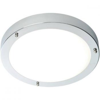 Plafón de techo LED Portico, acero cromado, vidrio esmerilado, 8.5 cm, IP44