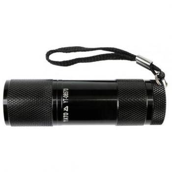 Linterna YATO YT-08570 - Antorcha de aluminio, 9 LED, color negro