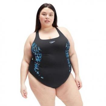 Speedo Placement Medalist Bañador de Natación para Mujer, Color Negro, Talla 44