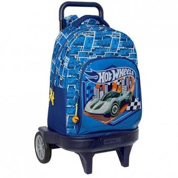 Mochila Grande con Ruedas Compact Evolución Extraíble Hot Wheels Sonny, 33x45x22 cm, Ideal para Niños de Diferentes Edades, Cómoda y Versátil, Calidad y Resistencia, Color