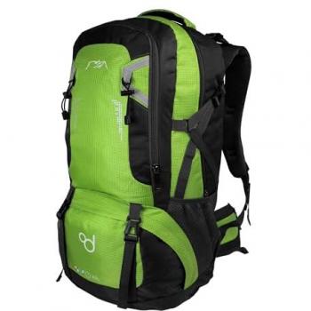 Mochila Impermeable Verde Claro 60L con Cierres, Asas y Correas de Seguridad para Senderismo y Camping