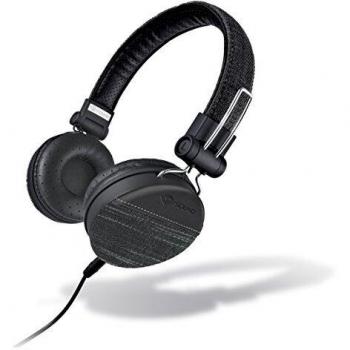 Meliconi SPEAK DENIM - Auricular estéreo plegable con micrófono y tecla para responder llamadas o controlar la música