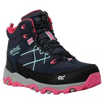 Regatta Kids Waterproof Samaris III Hiking Boots - Navy Pink Potion, UK Junior Size 2