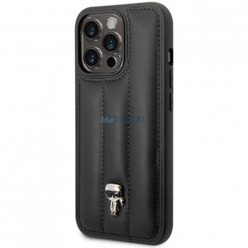 Funda híbrida Karl Lagerfeld Quilted Puffy Ikonik Logo para iPhone 14 Pro Max - Negro