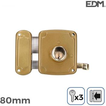 Cerradura izquierda 80mm con 3 llaves y cilindro de 90mm