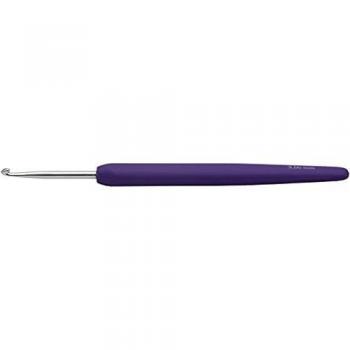 Gancho de ganchillo tamaño 3, 13,3 cm, morado, 1 pieza, longitud del mango: 9,3 cm