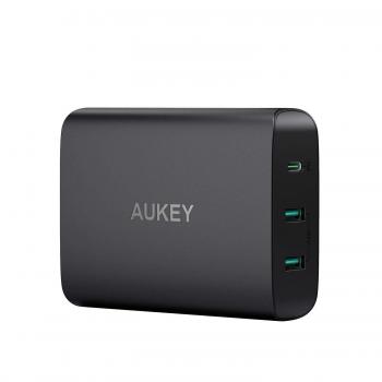 AUKEY USB C Cargador con 60W Power Delivery 3.0 & 2 Puerto Cargador Móvil para MacBook / Pro, Dell XPS, Nintendo Switch, Samsung S9 / Note 8 / S8, Google Pixel, iPhone XS / XS Max / XR, iPad y más