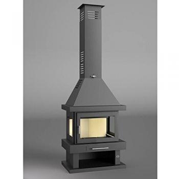FM Chimenea metálica de leña Frontal 3 Caras