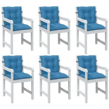 Cojines de silla respaldo bajo 6 ud tela 100x50x7 cm Color Antracita melange, Gris claro melange, Gris oscuro melange y Azul melange