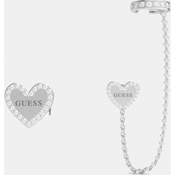 Pendientes Guess Heart to Heart de acero y cristal