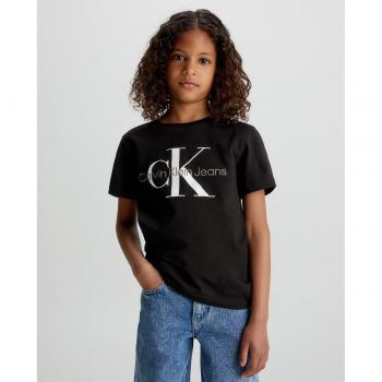 Camiseta de niño negra de manga corta Calvin Klein