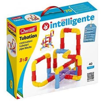 Quercetti Tubation - 40 Piece Colorful Construction Tube Set for Kids