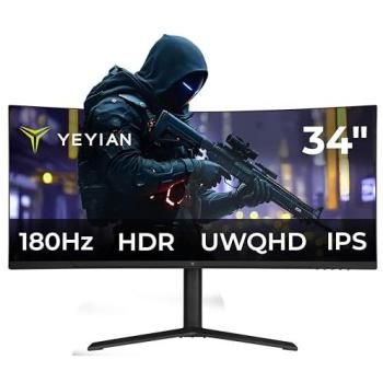 Monitor Gaming Curvo Yeyian Elysium 34 UltraWide QHD 180Hz IPS RGB 1ms