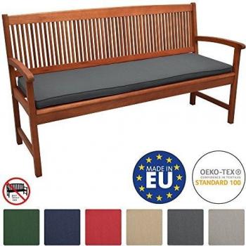 Cojín para Banco de Jardín Loft BK, Colchoneta de Asiento Grigio Grafito, 100x48x5 cm - Beautissu