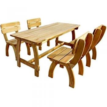 vidaXL Set de Muebles de Jardín de Material Madera de Pino Impregnada 5 Piezas