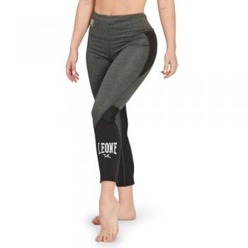 Leggings Melange Gris Oscuro con Incrustaciones Negras para Mujer M de Leone 1947