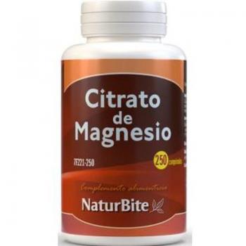 NaturBite Citrato de Magnesio 250 Comprimidos - 400mg por Comprimido - Suplemento Dietético de Absorción Rápida para Energía Diaria, Deporte, Sueño Mej