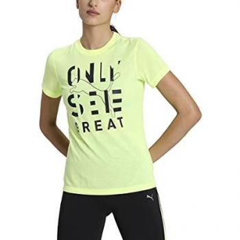 Camiseta de Manga Corta Puma Performance Slogan para Mujer, Color Azul, Talla S