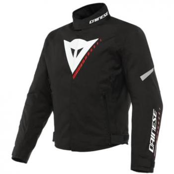 Chaqueta textil de motocicleta Dainese Veloce D-Dry Negro Blanco Rojo (Tamaño 50)