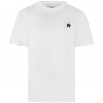 Golden Goose Women's White Cotton Logo Print T-Shirt - Size Small
