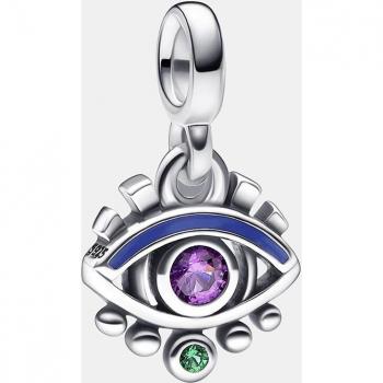 PANDORA - Charm Pandora ME de plata con diseño de Ojo Turco y esmalte multicolor, ideal para mujeres