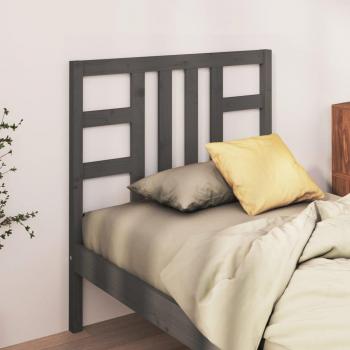 Cabecero de cama de madera maciza de pino gris 106x4x100 cm