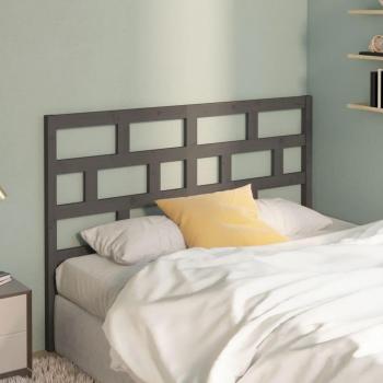 Cabecero para cama de madera maciza de pino gris 156x4x100 cm