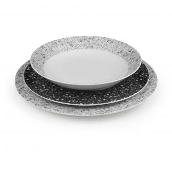 Vajilla de Porcelana Gris Medard de Noblat - Set de 18 Piezas
