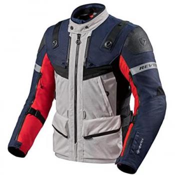 Chaqueta textil para motocicleta Revit Defender 3 GTX - Impermeable - Protección Garantizada - Rojo-Azul (2XL)