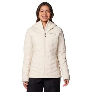 Chaqueta con capucha Columbia Joy Peak II para mujer, color blanco beige, marrón y piedra oscura, talla L