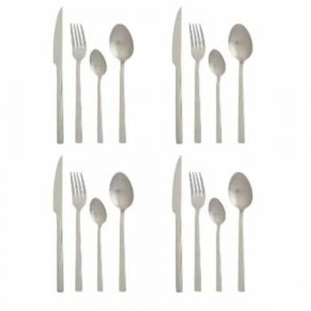 Set de Cubiertos Mate Plateado Acero Inoxidable (6 Unidades)