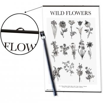 Pack colgador con póster flores silvestres 91.5 x 61 cm