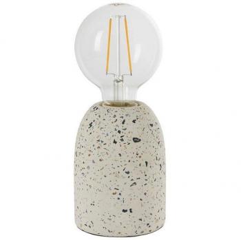 Lámpara de mesa de hormigón Terrazo blanco, 1 bombilla E27, altura 13 cm