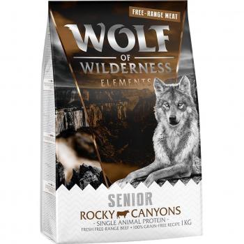 Wolf of Wilderness Senior Rocky Canyons Monoprotein Free-Range Beef Dry Dog Food - 2 x 1 kg Pack