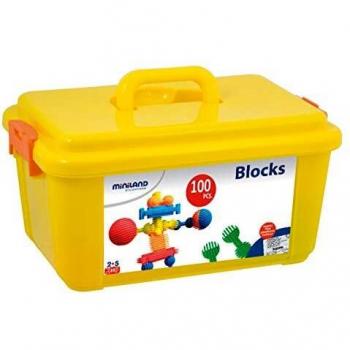 Miniland - Interstar Blocks 100 pcs. Divertido y Original Juego de construcción para niños.