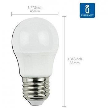 Pack de 10 Bombillas LED A5 G45 esferica, 4W, casquillo gordo E27, luz blanca 6400K