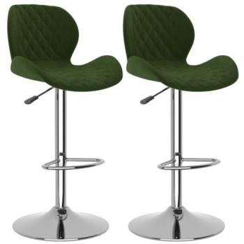 Taburetes de cocina 2 unidades terciopelo verde oscuro